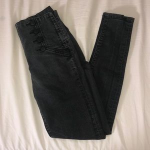 High-Waisted Black Jeans